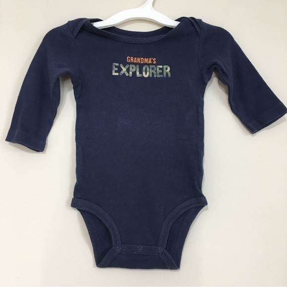 Carter's / Cherokee baby boy navy overalls & white long sleeve zip up sweatshirt - Picture 5 of 14